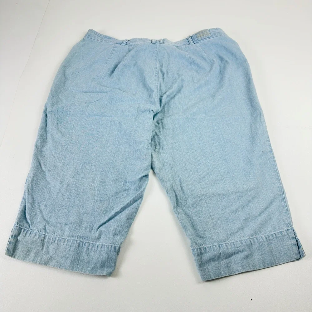 Liz Claiborne Lizwear Light Wash Denim Bermuda Shorts‎ 18W Light Blue Cotton